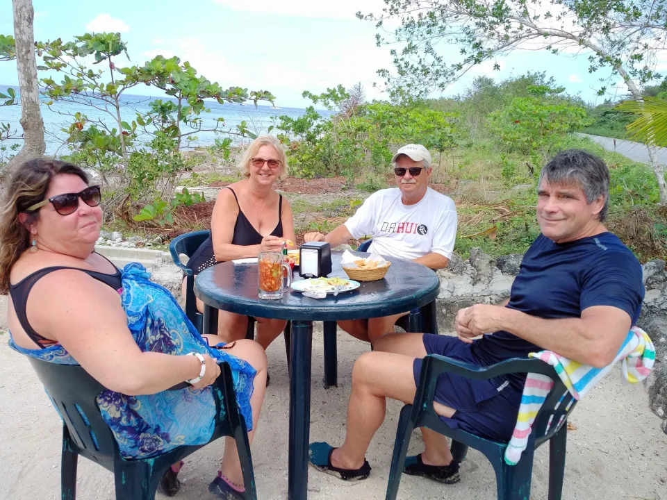 Guests Enjoying Lunch at PalMar Beach — PalMar Beach Estate Home, Cozumel