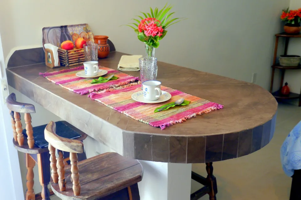 Studio Efficiency Eating / Work Bar — IslaMar Studio Efficiency #1EFF, In Town Villas, Cozumel