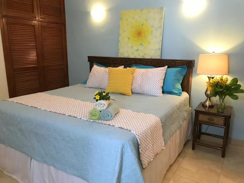 Bedroom with King Bed — IslaMar Villas #6W, In Town Villas, Cozumel