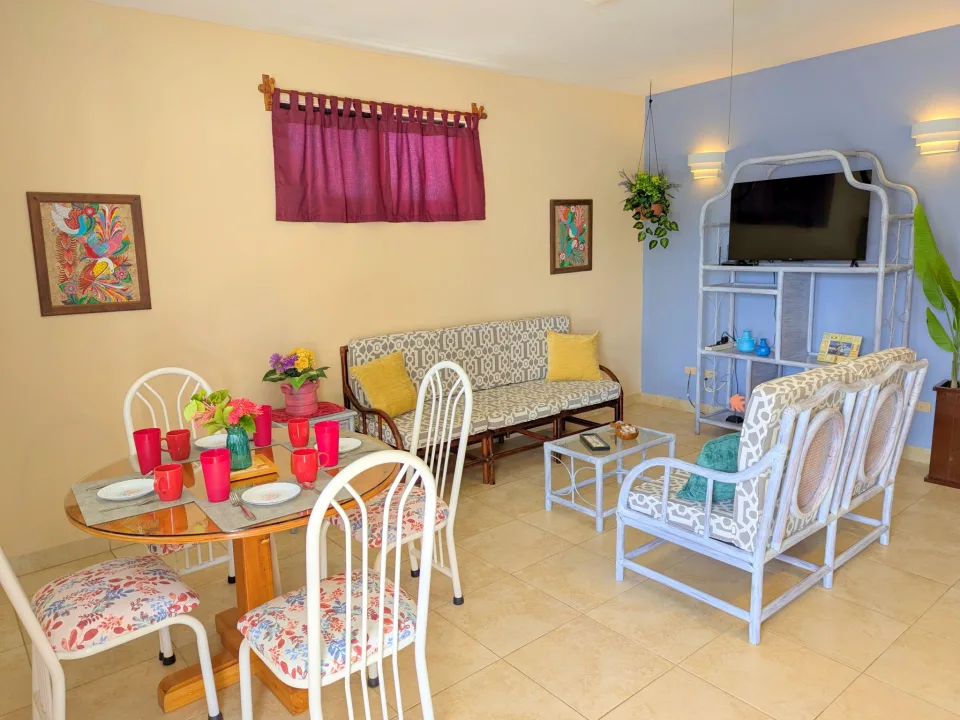 Living & Dining Area — IslaMar Villas #3S, In Town Villas, Cozumel