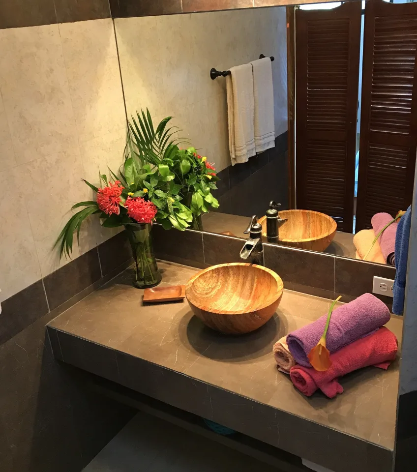 Bathroom Vanity Area — IslaMar Villas #2N, In Town Villas, Cozumel