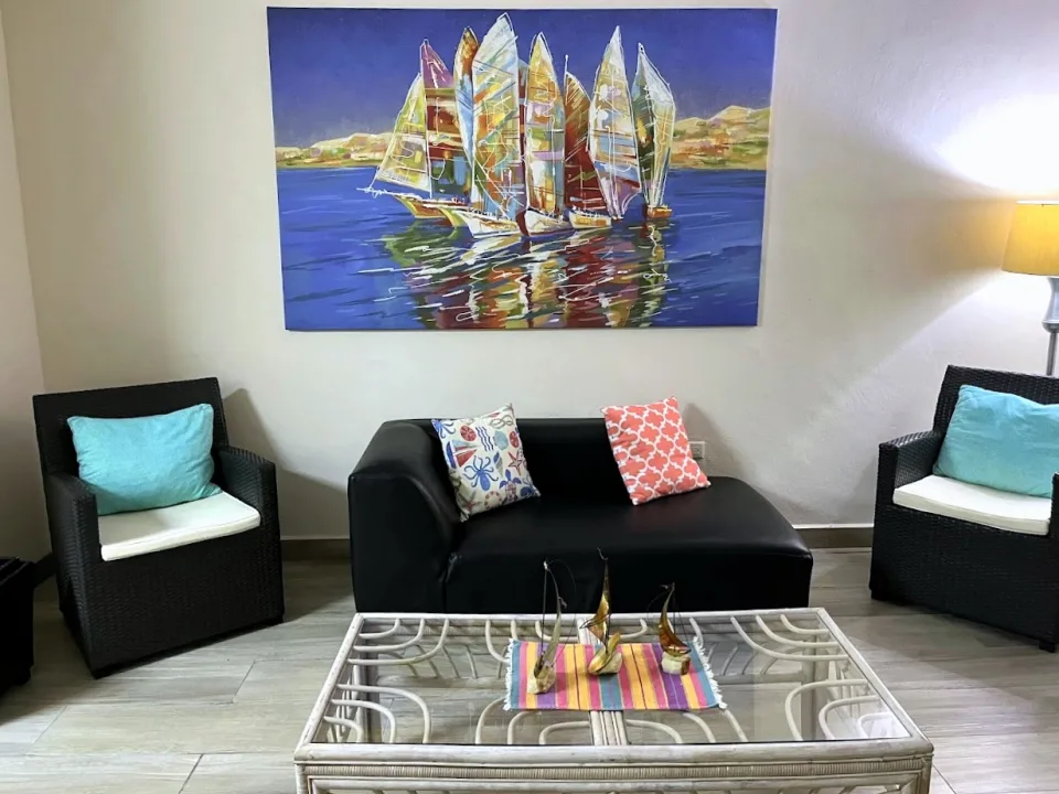 Living Area — IslaMar Ocean View Condo Rental #2WM, Ocean View Condos, Cozumel