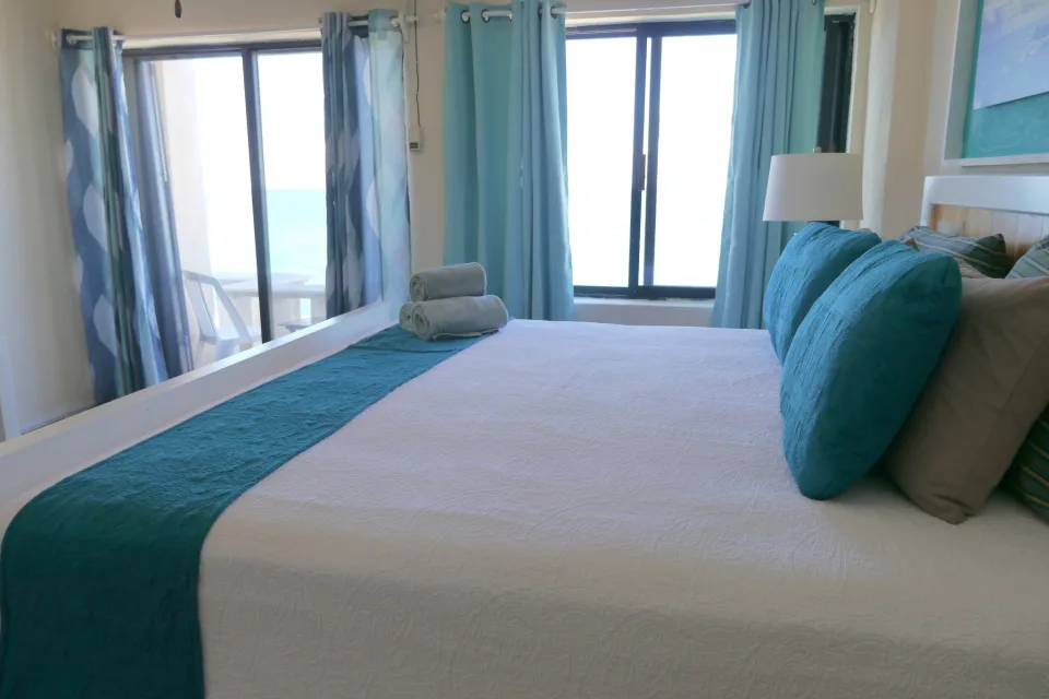 Bedroom Overlooking the Sea — IslaMar Oceanfront Condo Rental #3WM, Ocean View Condos, Cozumel
