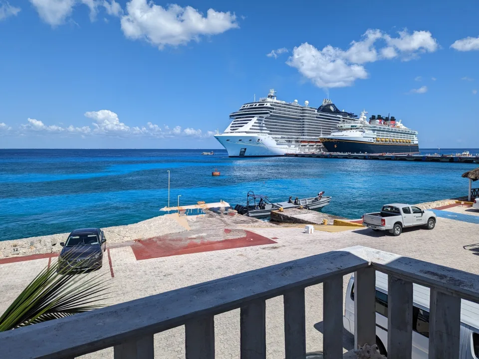 Balcony Ocean View of Punta Langosta Pier — Ocean View Condos, Cozumel