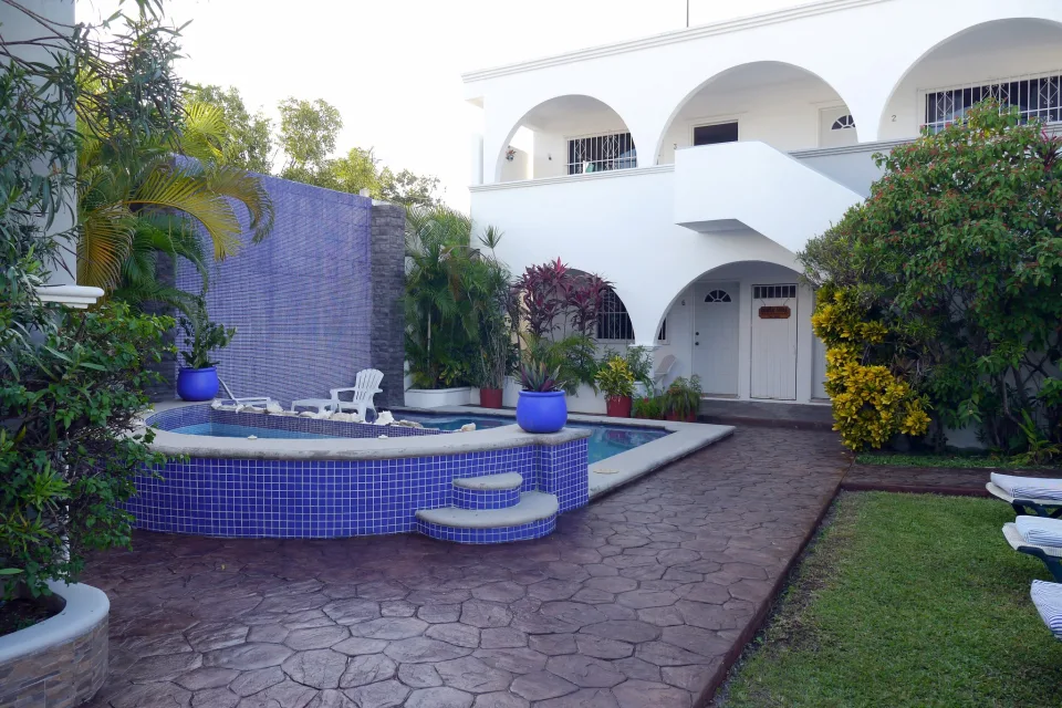 Main Building & Pool Area — In Town Villas, Cozumel